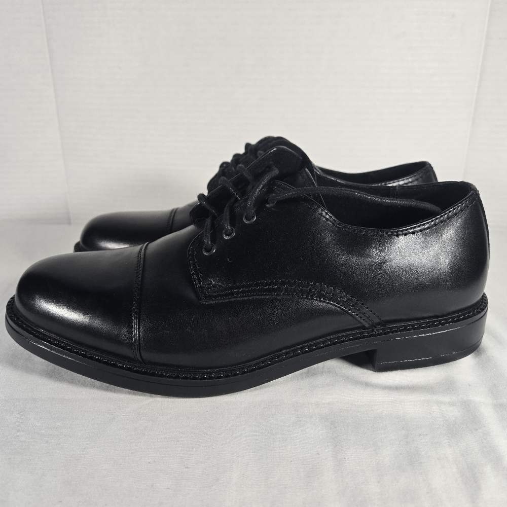 Thom McAn Leather Shoes Dress Casual Cap Toe Lace Up Oxford Black Mens 10 - Picture 7 of 8